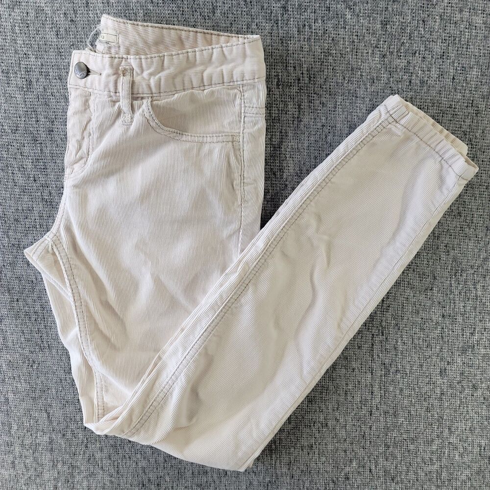 Free People Corduroy Pants Women's Size 28 Cream White Skinny Stretch Low Rise